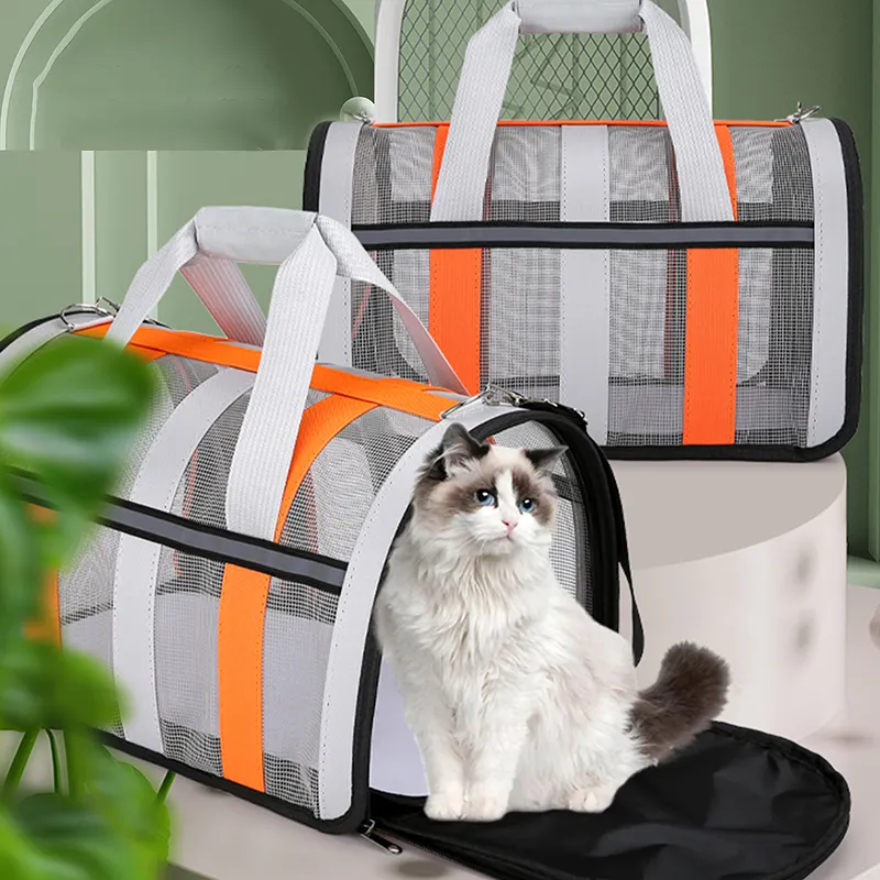 Pembawa hewan peliharaan Bagpack tas perjalanan hewan peliharaan tas desain anjing kucing transportasi bernapas lipat kandang hewan peliharaan