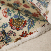 Tissu en Soie et Coton Imprimé Floral Ethnique Personnalisé 22mm, Respirant, Belle Tenue, Teinture Personnalisée Disponible pour Robe, Blouse, Vêtement