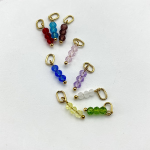 Breloques pendantes pierres de naissance |   Pendentif en acier inoxydable plaqué or 18K PVD avec perle de cristal facettée pour la fabrication de bijoux DIY |   Imperméable - Product Image 6