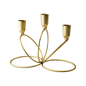 Metal Candle Holder Set Three Round Trumpet <b>Heads</b> Iron Durable Home Decoration Wedding Decorative Ornament - Product Image 5