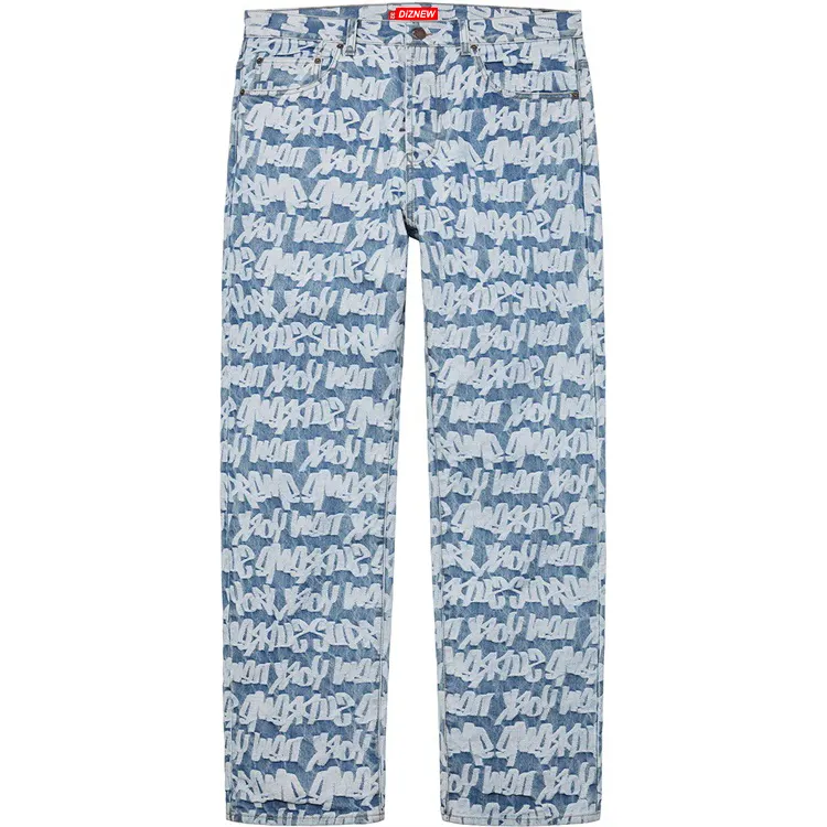 DiZNEW wholesale 2022 new casual design pants men's five pocket jacquard stretchy jeans mens