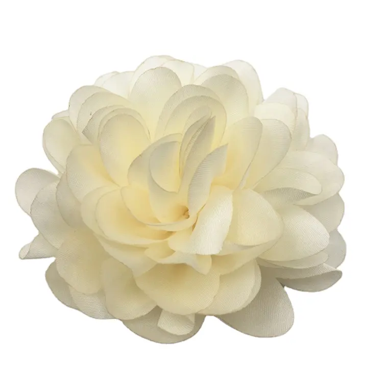 Lagere Chiffon Stof Witte Bloem Muur Bruiloft Decoratie Zijde Rose Geel Chiffon Bloemen Stof Handgemaakte Bloemen Voor Jurk