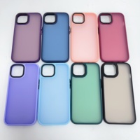 Coque PC en acrylique mat pour iPhone 15 14 Pro Max Vente en gros de produits au comptant Coque de téléphone portable avec cadre noir détachable pour la peau