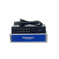 Switch de Fibra Gigabit de 4 Puertos PoE con 1 Puerto de Fibra SC, Switch Power Over Ethernet de 1000Mbps y 72W para CCTV, Venta al Por Mayor de Fábrica
