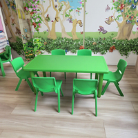 Ensemble de table et de chaises pour enfants en plastique au prix d'usine, mobilier préscolaire