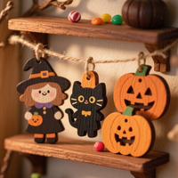 Décoration murale squelette d'Halloween en bois massif sculpté sur mesure avec chapeau haut-de-forme, artisanat folklorique fait main, réutilisable
