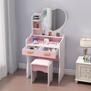 Juego de tocador blanco con espejo en forma de corazón |   Mesa de Maquillaje para Dormitorio Juvenil y Femenino - Product Image 3