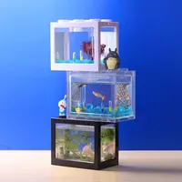 Мини-бета-аквариум, портативная чистая мини-аквариумная декорация Lego, бета-аквариум для рыб