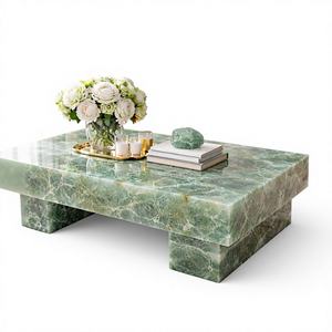 Plateau de table de conférence en quartz rose naturel de luxe, poli à la main, écologique, motif croix, design amour - Product Image 1