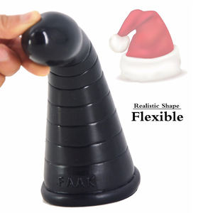 FAAK 19 см Длинные секс-игрушки эротические игрушки Рождественская шапка форма секс-игрушка Анальная пробка FAAK фаллоимитатор проно пенис - Product Image 2