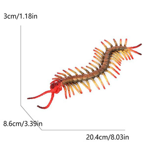 Modelos de Animales Salvajes de Goma para Simulación de Montaje Transfronterizo: Pitón, Centípodo, Ratón, Cucaracha, Caracol, Lagarto, Anillo Azul - Product Image 4