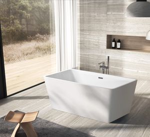 Grande baignoire acrylique classique de 67 pouces baignoire autoportante baignoire de trempage - Product Image 2