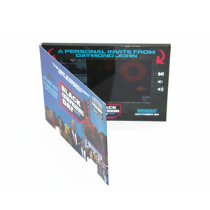 Produto promocional propaganda video do folheto do cartão video do LCD do papel video do livro