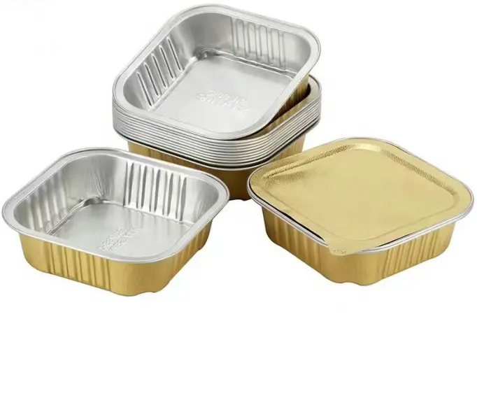 Хорошее качество 88*88*25 мм контейнер для корма для домашних животных алюминиевый материал 100 мл золотой цвет
