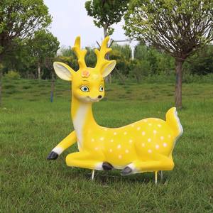 Diskon besar baja nirkarat lucu kartun rusa patung tahan cuaca untuk taman luar ruangan rumput taman dekorasi - Product Image 3