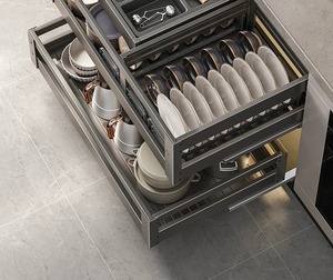 Có trật tự nổi bật giữa đám đông Hợp kim nhôm ngăn kéo nhà bếp loại bát giỏ gia vị bên trong giỏ hai lớp - Product Image 6