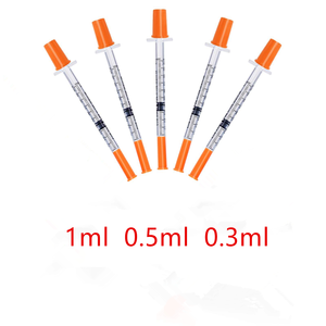 Jeringas <span class=keywords><strong>de</strong></span> <span class=keywords><strong>Insulina</strong></span> Desechables y Estériles <span class=keywords><strong>de</strong></span> Seguridad, <span class=keywords><strong>100</strong></span> <span class=keywords><strong>Unidades</strong></span>, Indoloras, Agujas Fijas <span class=keywords><strong>de</strong></span> 31G* 8mm/6mm/12.7mm, Grado Médico PP Afalite para Mascotas - Product Image 1