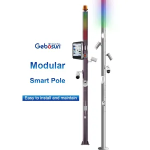 Gebosun Integrated Smart Pole With Solar Street Light Smart Intelligent Monitoring Emergency Video CCTV