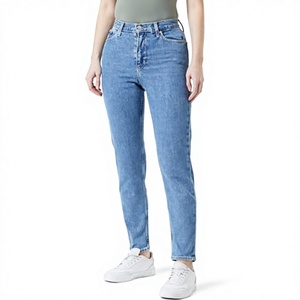 Jean décontracté taille haute coupe droite ample pour femme, respirant, noir uni délavé, coupe ample, pantalon long, denim vintage personnalisé - Product Image 3
