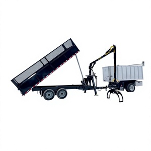 Remolque agrícola usado de doble descarga con grúa y configuración de eje modular para limpieza de establos y transporte de materiales a granel - Product Image 6