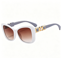Lunettes de soleil unisexes de style européen et américain, forme papillon, incrustées de perles, protection UV400, monture intégrale, tendance, haut de gamme, multi-usages