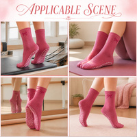 Chaussettes de sport antidérapantes brodées pour femme, respirantes, mignonnes, pour yoga et Pilates, nouvelle collection