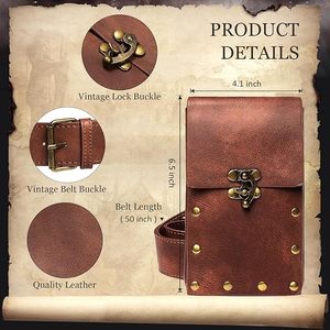 Pochette vintage en similicuir avec boucle de fermeture classique, détails rivetés et sangle réglable pour les passionnés de style rétro - Product Image 6