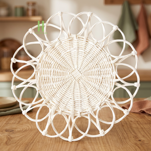 Hot Trend Eco-friendly Bamboo Bohemian Style Round Customizable Charger <b>Plate</b> Wall Decoration Flower Placemat Home Table <b>Mats</b> - Product Image 1