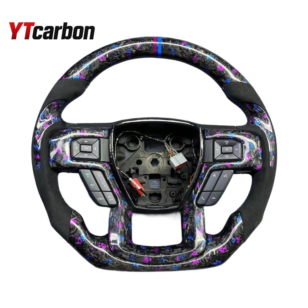 Carbon Fiber Look Steering Wheel Frame Cover For 2023 Ford Ranger T9 – Self-Adhesive, ABS
