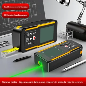 लेजर टेप माप 2-इन-1 स्तर की दूरी मीटर बाहरी औद्योगिक उच्च परिशुद्धता अवरक्त मापन उपकरण - Product Image 2