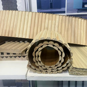 Panneau flexible en <span class=keywords><strong>bois</strong></span> massif demi-rond ARC pour mur/poteau couvrant et décoration panneau de Tambour incurvé - Product Image 2