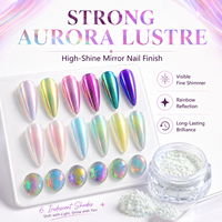 Poudre à ongles Aurora Premium 0,2g Pigment holographique néon chrome Effet gelée glacée Poudre de paillettes pour nail art Matière première en gros