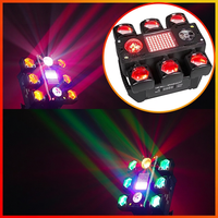 Luz de efecto móvil de 100W y 6 brazos con láser, estroboscópica, bola de cristal y wash, DMX512, activación por sonido, RGBW para DJ, discoteca, KTV y fiestas