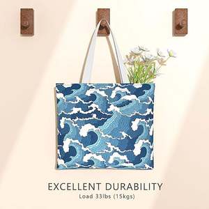 Bolsa de Mano de Lona de Algodón Orgánico Ecológica, con Logotipo Personalizado Impreso, Reciclable, Reutilizable, para Compras y Promociones - Product Image 4