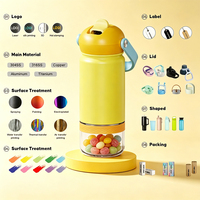 Gourde isotherme pour enfants avec compartiment à collation, logo personnalisé, vente en gros, sans BPA, portable, anti-fuite, en acier inoxydable