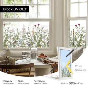 Film de fenêtre en <span class=keywords><strong>PVC</strong></span> fantaisie, autocollant de fenêtre, film de fenêtre estival, adhésif statique bloquant les UV, pour la maison, la cuisine, le bureau - Product Image 3