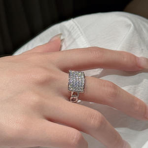 แหวนเงินแท้ S925 ประดับลายเรขาคณิต ดีไซน์เฉพาะตัว เรียบง่าย สไตล์วินเทจ ฝรั่งเศส สง่างาม ลายถักแบบถาวร - Product Image 2