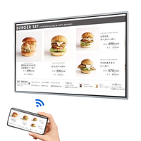 Pantalla de Publicidad de Marketing Digital para Restaurantes, Tablero de Menú Montado en la Pared Interior, Señalización Digital, Pantalla Publicitaria