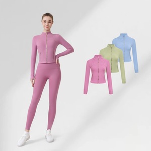 Veste de yoga respirante en nylon/élasthanne <span class=keywords><strong>Lulus</strong></span> Signature, coupe ajustée, col montant, taille plus, haut de gamme pour femmes - Product Image 4