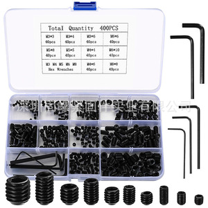 Black Carbon Steel Recessed Hex <b>Socket</b> Set Screws 400pcs DIN916 Level 12.9 For DIY Repair - Product Image 1