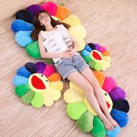 Coussin en peluche tournesol coloré 43-80 cm, jouet en peluche dessin animé, coussin confortable Murakami pour la décoration intérieure