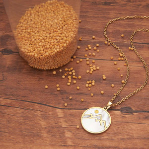 สร้อยคอจี้รูปเมล็ดมัสตาร์ดสำหรับผู้หญิง ดีไซน์สวยงาม ชุบทอง 14k 18k PVD บนสแตนเลสสตีล 316L เครื่องประดับคุณภาพสูง - Product Image 2