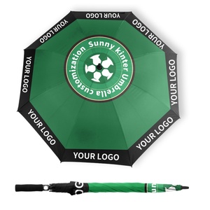 UV Waterproof Golf <b>Umbrella</b> Custom Logo-<b>Windproof</b> Heavy Duty Straight Handle Black Fiberglass Frame Auto Open Button for Outdoor - Product Image 2
