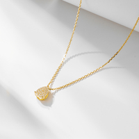 Luxe plaqué or S925 argent Sterling bijoux fins pavé cubique Zircon goutte d'eau pendentif collier pour les femmes