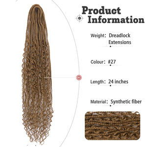 Vente en gros d'usine, extensions de dreadlocks à double extrémité de 24 pouces, 3 en 1, style bohème, extensions de cheveux synthétiques hippie pour femmes - Product Image 5