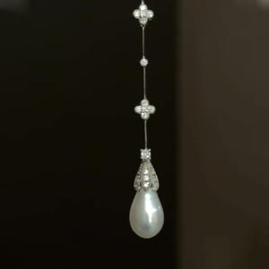 Boucles d'oreilles pendantes en argent pur S925, élégantes, en forme de goutte d'eau, avec pampilles de perles, délicates, exquises, au tempérament raffiné, longues et tendance - Product Image 5