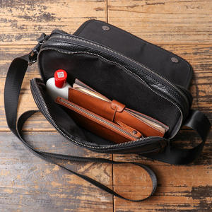 Handmade retro mini-sized cowhide key pouch with zipper, coin pocket, <b>large</b> capacity waist pendant - Product Image 5