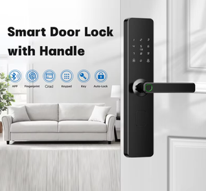 Serrure <span class=keywords><strong>de</strong></span> porte intelligente Serrure <span class=keywords><strong>de</strong></span> porte double face étanche: application d'empreintes digitales RFID, serrure <span class=keywords><strong>de</strong></span> porte électronique à accès par code pour les portes en aluminium et en fer - Product Image 1