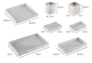 Juego de Accesorios de Baño de Lujo Personalizado, Estilo Nórdico, de Cinco Piezas, con Bandeja de Mármol Natural de Calidad Hotelera de 6 Estrellas - Product Image 4