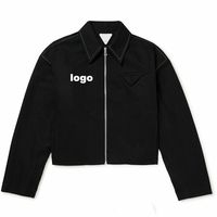 Blouson bombardier d'automne de haute qualité pour hommes logo personnalisé vente en gros étiquette à glissière OEM entraîneurs noirs mode longue veste logo à l'avant